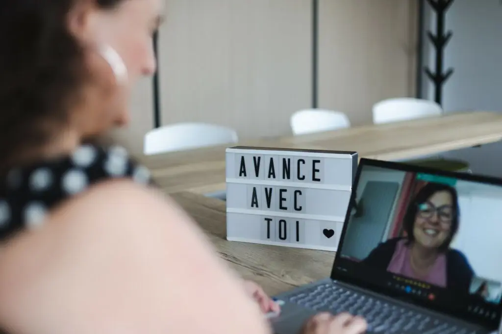 Audrey en visio avec une cliente