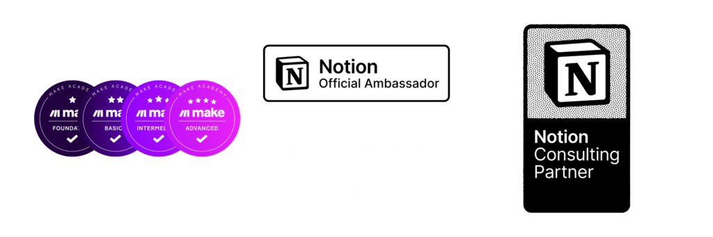 certifications Notion Make et product builder